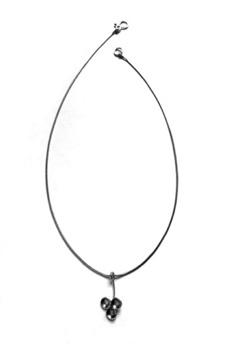 PETAL $145-sterling silver necklace of three convex petals that spin on the stamen (16" snake chain)